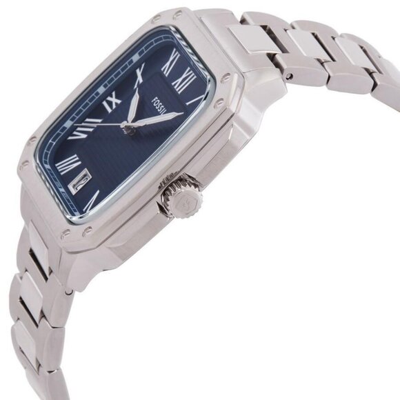 NWT Authentic Fossil Crosby Quartz Blue Dial Men's Watch - Picture 2 of 3